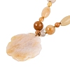 Natural Topaz Jade Flower Pendant Necklaces NJEW-N064-08D-4