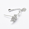 Anti-Tarnish Rhodium Plated 925 Sterling Silver Micro Pave Cubic Zirconia Pendant Bails STER-E053-16P-1