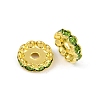Brass Rhinestone Spacer Beads RB-A014-L12mm-07G-1