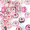 30Pcs Printed Transparent Resin European Beads RESI-TADJ0001-03C-2