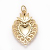 Rack Plating Brass Micro Pave Clear Cubic Zirconia Pendants KK-M229-09G-2