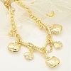 Brass Charm Bracelets BJEW-C083-05G-3