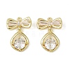 Brass Micro Pave Cubic Zirconia Pendants KK-C107-20B-G-1
