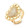 Brass Micro Pave Cubic Zirconia Cuff Open Rings for Women RJEW-F216-01B-G-3