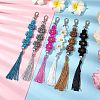 Polyester and Spandex Cord Woven Flower Keychains KEYC-JKC00919-2