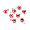 Handmade Evil Eye Lampwork Charms KK-F764-13RG-02-2