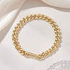 Brass Cuban Link Chain Bracelets for Women BJEW-JB13117-1