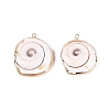 Electroplated Natural Shell Pendants BSHE-Q020-04-3