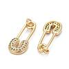 Brass Micro Pave Clear Cubic Zirconia Pendants ZIRC-Z010-15G-2