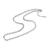 Rack Plating Brass Twisted Chain Heart Tassel Necklaces for Women NJEW-K382-15D-P-1