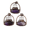 Natural Amethyst and Quartz Crystal Pendants G-Z101-04R-1