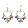 Natural & Synthetic Mixed Gemstone Chandelier Earrings EJEW-TA00258-01-1