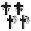 4Pcs Cross Brass Enamel Lapel Pin Backs for Backpack Clothes JEWB-GA0001-52-1