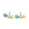 Brass & ABS Plastic Imitation Pearl Pendants KK-Q077-12G-1