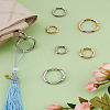 12Pcs 6 Styles Alloy Spring Gate Rings FIND-LP0004-50-1