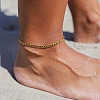 Stainless Steel Figaro Chain Anklets for Women WG1529C-04-1