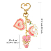 Heart Hot Air Balloon Alloy Enamel Pendant Decoration HJEW-YW00075-01-3