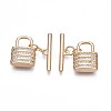 Brass Micro Pave Clear Cubic Zirconia Toggle Clasps KK-S356-724-01-1