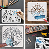 2Pcs 2 Styles PET Hollow Out Drawing Painting Stencils DIY-WH0394-0373-4