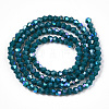 Opaque Solid Color Electroplate Glass Beads Strands EGLA-A039-P2mm-L18-3