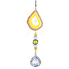 Agate & Crystal Glass Sun Catcher Pendant PW-WGFC2EE-01-1