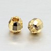 Faceted Round Brass Spacer Beads X-KK-L147-190-4mm-NR-2