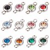 SUNNYCLUE 24Pcs 12 Colors 304 Stainless Steel Rhinestone Connector Charms STAS-SC0004-34-1