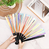 1Pc Bamboo with Oxford Fabric Glitter Powder Folding Fans AJEW-SP0003-77E-4