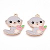Alloy Enamel Pendants ENAM-T022-02E-01-1