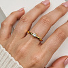 Brass Micro Pave Clear Cubic Zirconia Cuff Open Rings FS-WG9AEF2-03-2