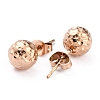 Ion Plating(IP) Textured Round Bead 304 Stainless Steel Stud Earring Findings EJEW-O104-01RG-2