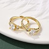 Brass Micro Pave Clear Cubic Zirconia Finger Rings for Women RJEW-U049-02G-3