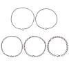 10Pcs 5 Styles 304 Stainless Steel Box Chain Bracelets BJEW-UN0001-18-1