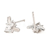 Bees Brass Micro Pave Cubic Zirconia Stud Earrings EJEW-L270-27P-2