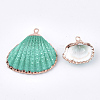 Spray Paint & Electroplate Sea Shell Pendants SSHEL-S262-08D-2