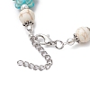 Synthetic Turquoise & Plastic Pearl Beads Link Bracelets for Women BJEW-JB11278-01-4