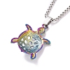Rainbow Color Alloy Pendant Necklace with Stainless Steel Chains for Women OCEA-PW0001-79A-3