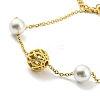 Real 18K Gold Plated Brass & Plastic Imitation Pearl Beaded Bracelet BJEW-D030-04C-G-2