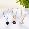 Flat Round with Letter Alloy Enamel Wine Glass Charms AJEW-AB00184-10-4