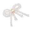 3Pcs Glass Seed Beaded Bowknot with Heart Pendants PALLOY-MZ01162-4