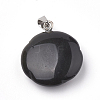Natural Black Stone Pendants G-S343-05-2