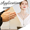 3Pcs 3 Colors Imitation Pearl Rosary Bead Necklaces NJEW-GO0001-17-5