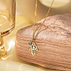 Stainless Steel Indicolite Rhinestone Pendant Necklaces fo Women PW-WGDAC1A-01-1