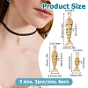 6Pcs 3 Styles Brass Micro Pave Orange Cubic Zirconia Pendants FIND-HS0002-09-2