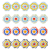 20Pcs 4 Colors Handmade Porcelain Flower Beads PORC-HS0001-05-1