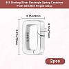 2Pcs 925 Sterling Silver Spring Gate Rings STER-BBC0007-35-2