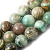 Natural Green Line Jasper  Beads Strands X-G-L639-A01-6mm-2