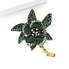 Flower Alloy Rhinestone Brooches for Backpack Clothes PW-WG76595-02-3