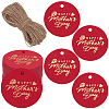 100Pcs Mother's Day Flat Round Gold Stamp Word Happy Mother' Day Hanging Tag DIY-SP0003-88B-1