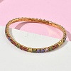304 Stainless Steel Micro Pave Colorful Cubic Zirconia Tennis Bracelets for Women BJEW-G779-02G-2